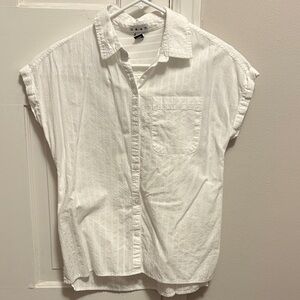 Ash Textured White Button-Up Shirt
